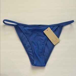 Ris-K Dippin' Daisy's marine blue ribbed bikini swim bottoms size medium NWT